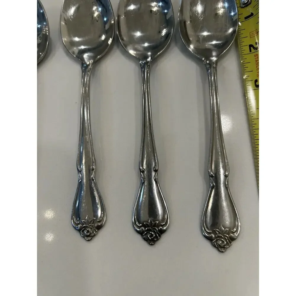 Vtg‎ Oneida ARBOR ROSE/TRUE ROSE Stainless 1881 Rogers Ltd Set Of 4 Spoons